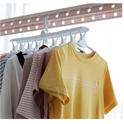 HJYPYJ Magic Clothes Hangers, Slip PP Space Saving Hanger Organiser, 360?? Rotation Folding Hanger, White / 8 Pcs