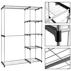 Moon_Daughter Shelf Rack Closet Storage Rail Rack Clothes Hanger Portable Apartment Dorm Large