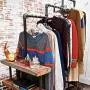 LARRY SHELL Industrial Pipe Clothing Rack, Pine Wood Shelving Shoes Rack Cloth Hanger, with Locking Wheels, Durable and Long Lasting, for Retail Store,Laundry Room LARRY SHELL Industrial Pipe Clothing Rack, Pine Wood Shelving Shoes Rack Cloth Hanger, with Locking Wheels, Durable and Long Lasting, for Retail Store,Laundry Room
