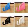 10pcs Random Color Multi-Function Home Accessories Foldable Clothes Hanger Drying Rack 5 Hole Suit Bathroom Door Plastic Organizer