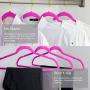 MIZGI Premium Velvet Hangers (Pack of 50) Heavyduty - Non Slip - Velvet Suit Hangers Pink - Gold Hooks,Space Saving Clothes Hangers (Pink)