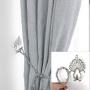 uxcell Curtain Tieback Hooks Zinc Alloy Vintage Tassel Curtain Drapery Holders Window Holdback Wall Hook Clothes Hanger Silver Tone