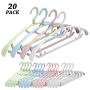 Senfhome Plastic Clothes Hanger, Extra Thick Plastic Wide Shoulder Adult 360 Degrees Rotate Slip Resistant Standard Clothing Hanger Ideal for Everyday Use(20 Pack 4 Color)