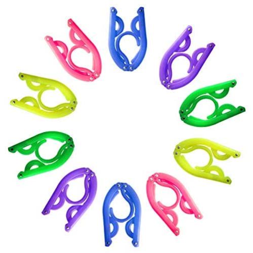 DOIOWN Folding Clothes Hangers Portable Plastic Drying Rack for Home Travel Camping(Pack of 10) (10pcs(Folding Travel Hangers))