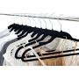 Moralty 100 PCS Non Slip Velvet Clothes Suit/Shirt/Pants Hangers Black