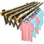 Wgwioo Wall Mount Clothes Drying Rack, Folding Retractable Clothes Hanger, for Outdoor and Indoor,Champagne,150×40Cm