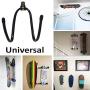 Flexible Adjustable W Rack, Multifunction Wall Mount Display Stand, Multipurpose Holder Hooks, Universal Organizer Storage Clips, Wall Hanger for Skateboard, VR Headset, Sword, Hat, Helmet, Coat, etc