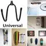 Flexible Adjustable W Rack, Multifunction Wall Mount Display Stand, Multipurpose Holder Hooks, Universal Organizer Storage Clips, Wall Hanger for Skateboard, VR Headset, Sword, Hat, Helmet, Coat, etc