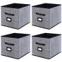 Onlyeasy Foldable Cloth Storage Cubes with Label Holders - Fabric Storage Bins Baskets Organizers for Home Office Nursery Cubby with Dual Leather Handles, 13"x15"x13", 4 Pack Black, MXABXL04PLP Onlyeasy Foldable Cloth Storage Cubes with Label Holders - Fabric Storage Bins Baskets Organizers for Home Office Nursery Cubby with Dual Leather Handles, 13"x15"x13", 4 Pack Black, MXABXL04PLP