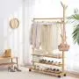WYQSZ Solid Wood Hanger Floor Porch Clothes Rack Bedroom Rack Home Multi-Function Movable Tree Coat Rack Shelf - Coat Rack 8563 (Design : C)