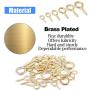 Glarks 100-Pieces 6 Size Brass Plated Lag Eyebolts Screw-in Eye Shape Screw Hooks Hanging Hooks Assortment Set