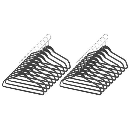 Whitmor Spacemaker Plastic Suit Hangers Set of 20 Black