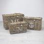 Maine Furniture Co. Kubu Rattan Baskets Set of 3, Boxes with Handle, Multifunctional Storage Organizer, Incredibly Sturdy and Stylish-Small, Medium and Large Size, 40 x 60 x 35 cm, Natural