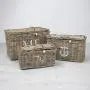 Maine Furniture Co. Kubu Rattan Baskets Set of 3, Boxes with Handle, Multifunctional Storage Organizer, Incredibly Sturdy and Stylish-Small, Medium and Large Size, 40 x 60 x 35 cm, Natural