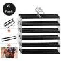 HOMEIDEAS Foldable Pants Hangers Non-Slip Space Saving Stainless Steel Clothes Hangers Closet Organizer for Pants Jeans Trousers Scarf, Pack of 4 HOMEIDEAS Foldable Pants Hangers Non-Slip Space Saving Stainless Steel Clothes Hangers Closet Organizer for Pants Jeans Trousers Scarf, Pack of 4