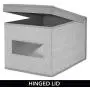 mDesign Decorative Soft Stackable Fabric Closet Storage Organizer Holder Boxes - Clear Window, Lid, for Child/Kids Room, Nursery - Large, Collapsible Foldable - Herringbone Print - Gray mDesign Decorative Soft Stackable Fabric Closet Storage Organizer Holder Boxes - Clear Window, Lid, for Child/Kids Room, Nursery - Large, Collapsible Foldable - Herringbone Print - Gray
