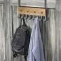 MyGift 8-Hook Black Metal & Burnt Wood Over-The-Door Coat & Towel Rack MyGift 8-Hook Black Metal & Burnt Wood Over-The-Door Coat & Towel Rack