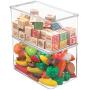 mDesign Stackable Closet Plastic Storage Bin Boxes with Lid - Container for Organizing Childs/Kids Toys, Action Figures, Crayons, Markers, Building Blocks, Puzzles, Crafts - 7" High, 4 Pack - Clear