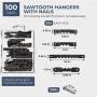 Juvale 100-Count Metal Sawtooth Picture Frame Hangers with 200 Screws, 4 Assorted Sizes