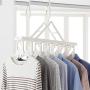 EvaroFly Multipurpose Magic Stretch Folding Hanger, Anti-skidding Rotatable Storage Clothes Hanger, Household Travel Camping -White 44x52x47cm