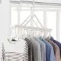 EvaroFly Multipurpose Magic Stretch Folding Hanger, Anti-skidding Rotatable Storage Clothes Hanger, Household Travel Camping -White 44x52x47cm