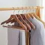 Iddefee Clothes Hanger A Pack of 8 Heavy Wooden Suit Hanger Dress Jacket Pants Jacket Hanger with Super Wide Shoulder Wardrobe Multi-Purpose Hanger Pants Hangers (Color : Retro, Size : 43.529cm)