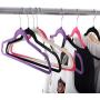 60PCS Non Slip Velvet Clothes Suit/Shirt/Pants Hangers White, Black, Purple,Red