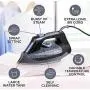 Professional Grade 1700W Steam Iron for Clothes with Rapid Even Heat Scratch Resistant Stainless Steel Sole Plate, True Position Axial Aligned Steam Holes, Self-Cleaning Function