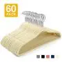 HOUSE DAY Velvet Hangers -60 Pack- Non Slip Velvet Suit Hangers Space Saving Clothes Hanger Beige Velvet Hanger Heavy Duty Adult Hanger for Coat, Suit (Renewed)