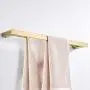 BATHSIR Stainless Steel 24" Double Towel Bar,Brushed Gold Dual Towel Hanger Holder Square Style Wall Mount