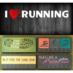 Race Medal Holder/Athletic Medal Hanger - I LOVE RUNNING. Wood Wall Mounted Medal Organizer.