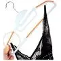 HMLifestyle-Heavy Duty Extra Wide Plastic Clothes Hangers Velvet Non-Slip Durable Adult Clothes Thin Hangers for Pants,Skirt(Set Of 10) (Gray)