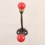 Indianshelf Handmade 1 Artistic Vintage Red Iron Solid Crackle Wall Hooks Hangers/Wall Hooks for Hats