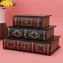 Art Retro Book Shape Storage Drawers Boxes Craft Table Decoration Jewelry Boxes 3 Drawers Makeup Cosmetics Organizer