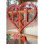 Valentine Door Hanger with Monogram, Metal Monogram Letter