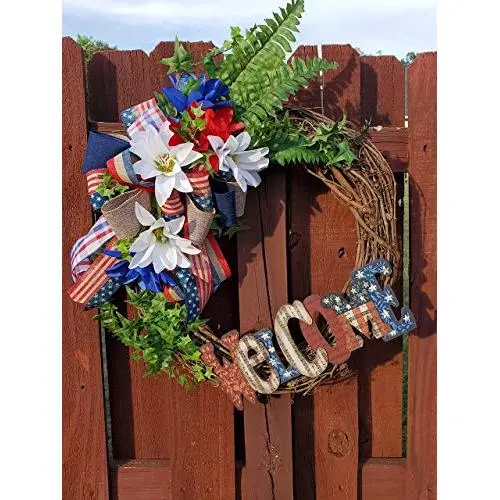 Patriotic Door Wreath| Independence Grapevine Wreath | Patriotic Door Hanger| July Fourth Decor|