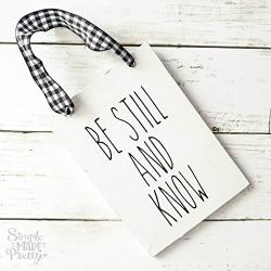 Wooden Hanging Sign, Rae Dunn inspired - Be Still And Know - Faith, Hope, Love - Farmhouse Sign, Door Hanger, Double sided - Hangmade