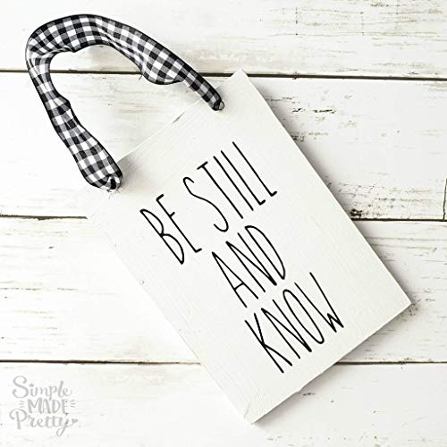 Wooden Hanging Sign, Rae Dunn inspired - Be Still And Know - Faith, Hope, Love - Farmhouse Sign, Door Hanger, Double sided - Hangmade