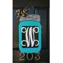 Hand Painted Mason Jar Door Hanger / Monogram Mason Jar Door Hanger / Mason Jar Door Hanger / Wood Mason Jar Monogram
