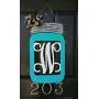 Hand Painted Mason Jar Door Hanger / Monogram Mason Jar Door Hanger / Mason Jar Door Hanger / Wood Mason Jar Monogram