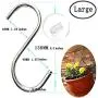 10 Pack 5.3 Inch Large S Shaped Hanging Hooks, Heavy-Duty Genuine Solid Polished Stainless Steel ,for Jewelry, Key Ring,Kitchen Spoon Pot,Work Shop, Bathroom, Garden Multiple uses