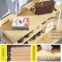 Freestanding Coat Rack, Shoe Bench, Clothes Rail,Wooden Modern Multi-Function Heavy-Duty Jacket,Clothes Storage Hanger with 4 Hooks,for Entryway Bedroom Office,White,Black Walnut Color,Wood Color