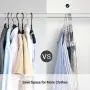 SONGMICS Set of 20, Plastic Pants Hangers with Clips, 360° Swivel Hook, Non-Slip, Thin, Space-Saving, for Trousers Skirts Dresses Towels Scarves, Gray UCRP01G20