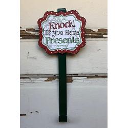 AG Designs Christmas Decor - Green Knock If You Have Presents Wreath Door Hanger