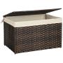 SONGMICS Rattan-Style Storage Box, 42 Gallon Indoor Storage Basket Trunk, Laundry Hamper, Toy Chest, 160L Decorative Bin with Lid Liner Handles, Rectangular, Bedroom Closet Laundry Room,Brown URST76BR