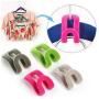 20pcs Mini Flocking Clothes Hanger Home Easy Hook Closet Organizer Hanging Hook Random Color