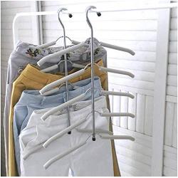 2pcs Multi-Layer Clothes Hanger Hook Trousers Pants Storage Rack Drying Wardrobe Organizer Hanger Anti-Slip Home Storager