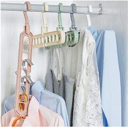 10PC Random Color Multi-Function Folding Hanger Decoration 9 Hole Rotating Magic Clothes Hanger Closet Organizer Home Bedroom Storage Rack