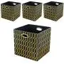 Posprica Foldable Storage Bins - 13x13 Fabric Storage Cube Basket Boxes Containers Drawers (4pcs, Black) Posprica Foldable Storage Bins - 13x13 Fabric Storage Cube Basket Boxes Containers Drawers (4pcs, Black)