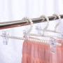 Fityle 10Pcs Plastic Pearl Pants Trousers Hanger Skirt Clothes Hangers with Clip for Adults (White)